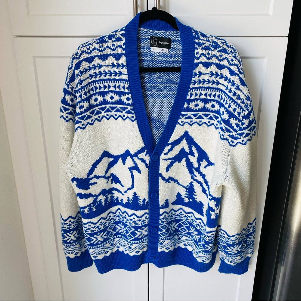 Womens original use cardigan sweater XL knitted oversized EUC